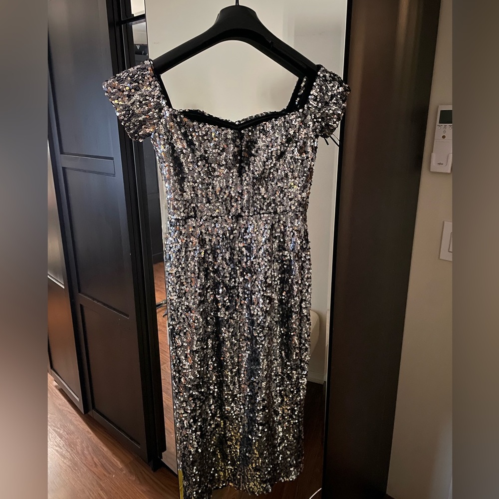 Silver Sequence Cocktail Dress Size S